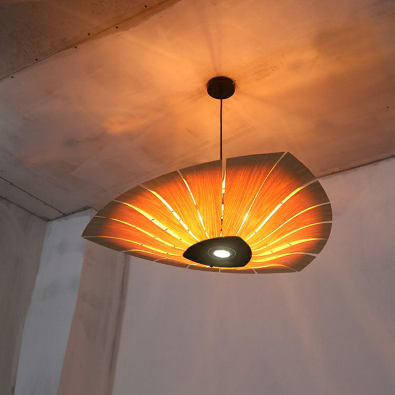 Suspension triangulaire Lumière Asie du Sud-Est Wood Restaurant Lighting Chandelier Lighting