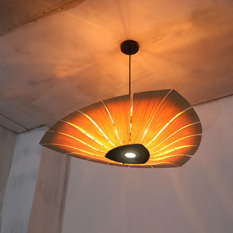Suspension triangulaire Lumière Asie du Sud-Est Wood Restaurant Lighting Chandelier Lighting