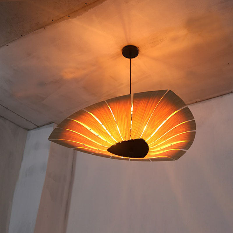 Suspension triangulaire Lumière Asie du Sud-Est Wood Restaurant Lighting Chandelier Lighting