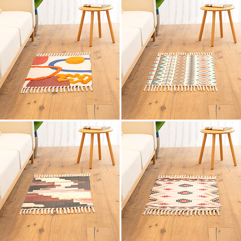 Tappeto classico da soggiorno a tappeto intrecciato con tappeto geometrico multiplo