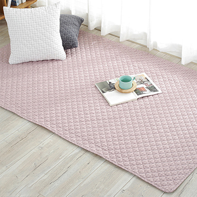 Multi Color Simple Rug Cotton Striped Area Carpet Non-Slip Backing Machine Washable Rug for Bedroom