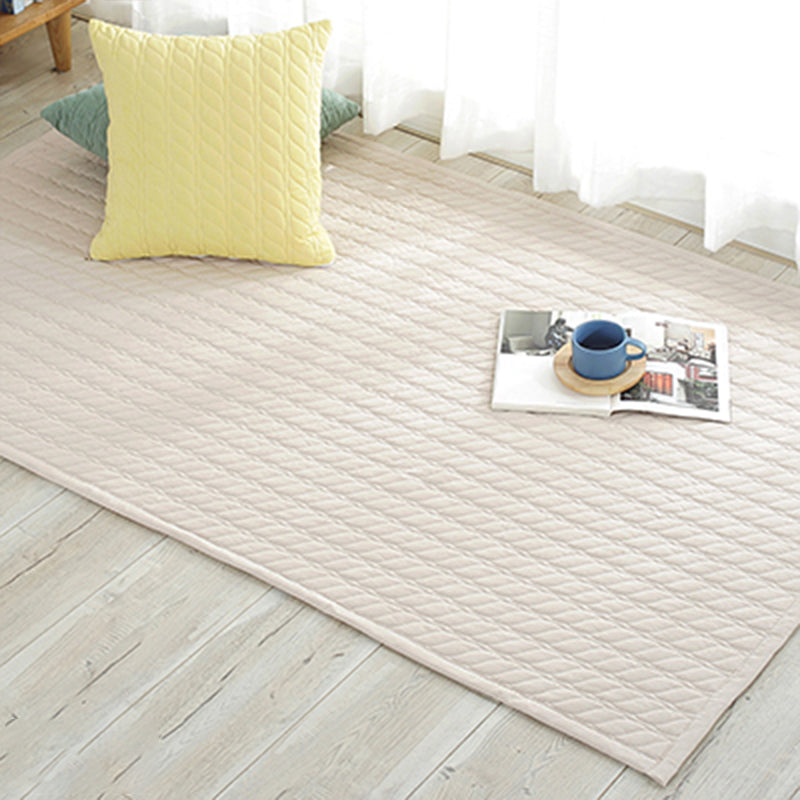 Multi Color Simple Rug Cotton Striped Area Carpet Non-Slip Backing Machine Washable Rug for Bedroom