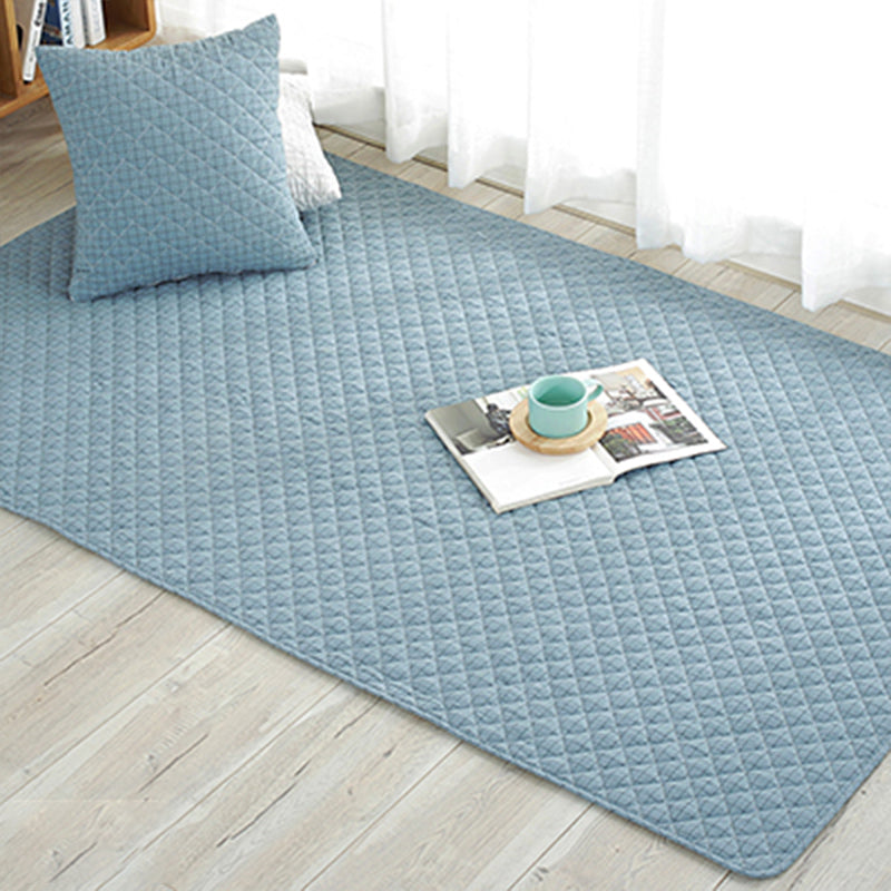 Multi Color Simple Rug Cotton Striped Area Carpet Non-Slip Backing Machine Washable Rug for Bedroom