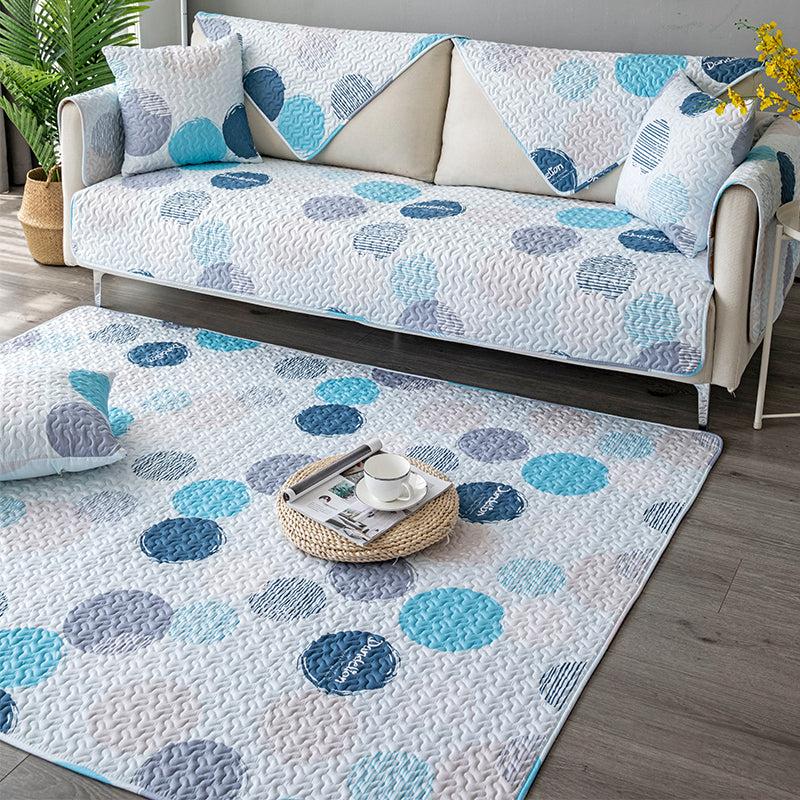 Comfort Living Room Rug Multi Color Geometric Printed Area Carpet Non-Slip Backing Washable Rug