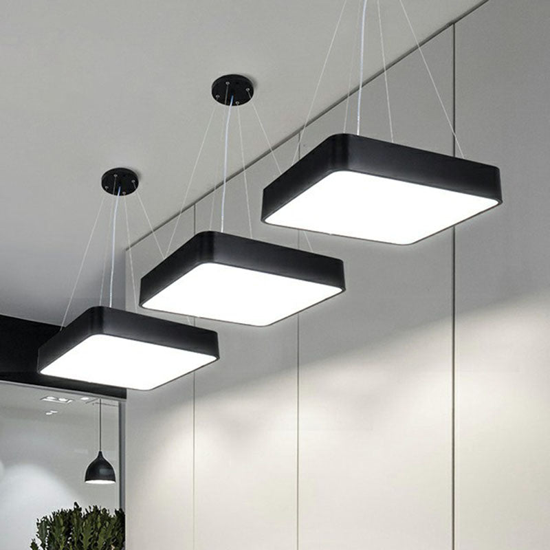 Lumo del lampadario quadrati Luce contemporanea Acrilico LED Nero appeso Luce per l'ufficio