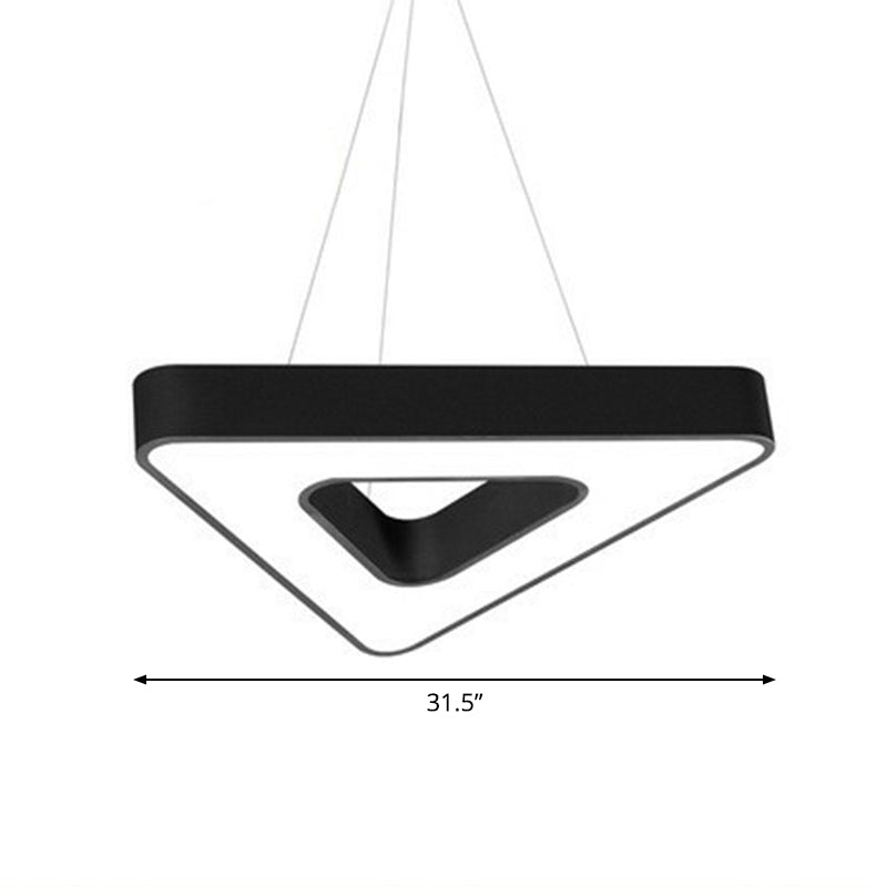 Luz de lámpara de gimnasio acrílico de LED triangular de estilo moderno de estilo moderno en negro