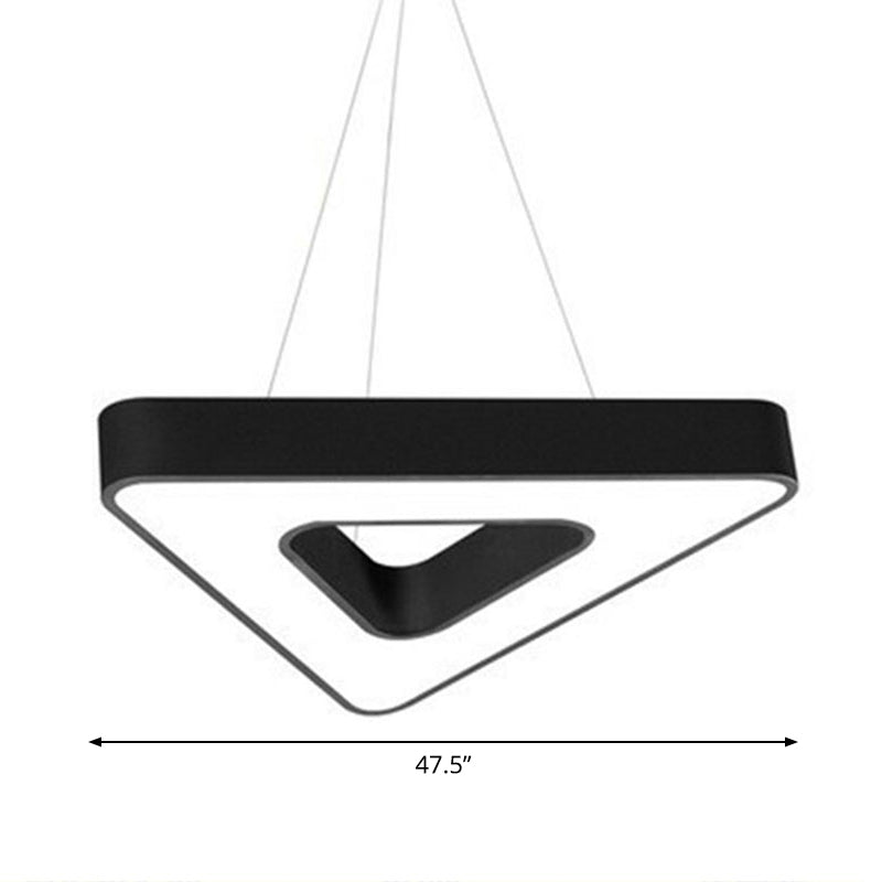 Luz de lámpara de gimnasio acrílico de LED triangular de estilo moderno de estilo moderno en negro