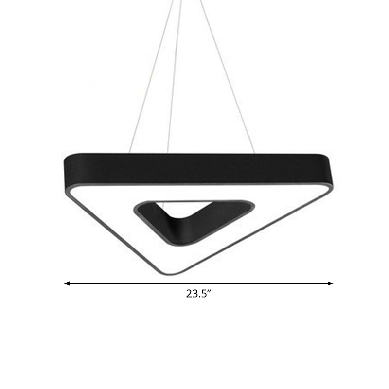 Luz de lámpara de gimnasio acrílico de LED triangular de estilo moderno de estilo moderno en negro
