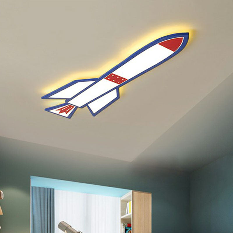 Rocket Child Room Lampada da soffitto a LED con montaggio a incasso Semplicità in acrilico Lampada da soffitto con montaggio a incasso in blu