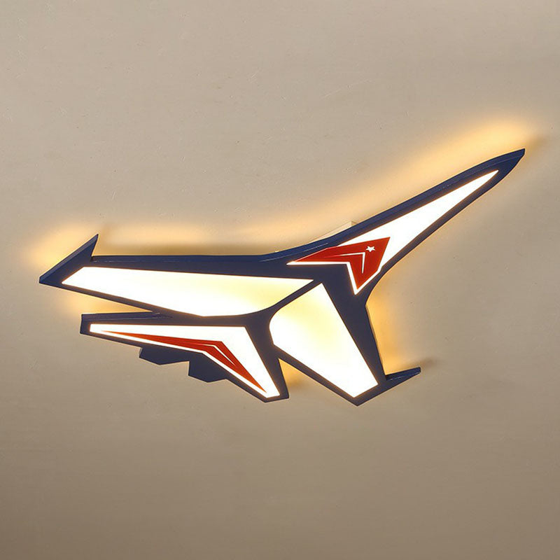 Lampada da soffitto a LED per montaggio a incasso in camera da letto per aeroplano Lampada da soffitto in acrilico semplicità con montaggio a incasso in blu