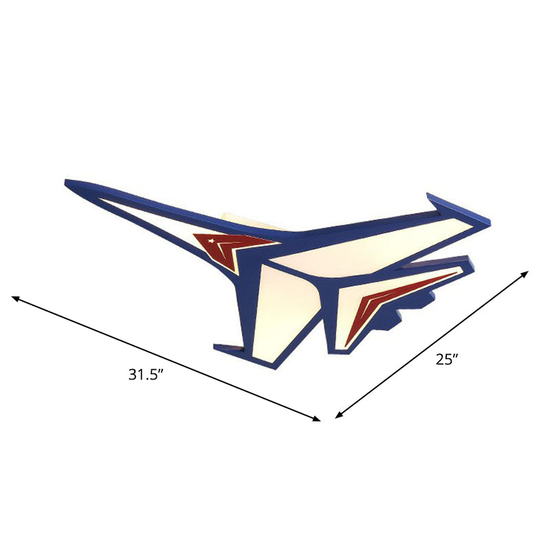 Lampada da soffitto a LED per montaggio a incasso in camera da letto per aeroplano Lampada da soffitto in acrilico semplicità con montaggio a incasso in blu