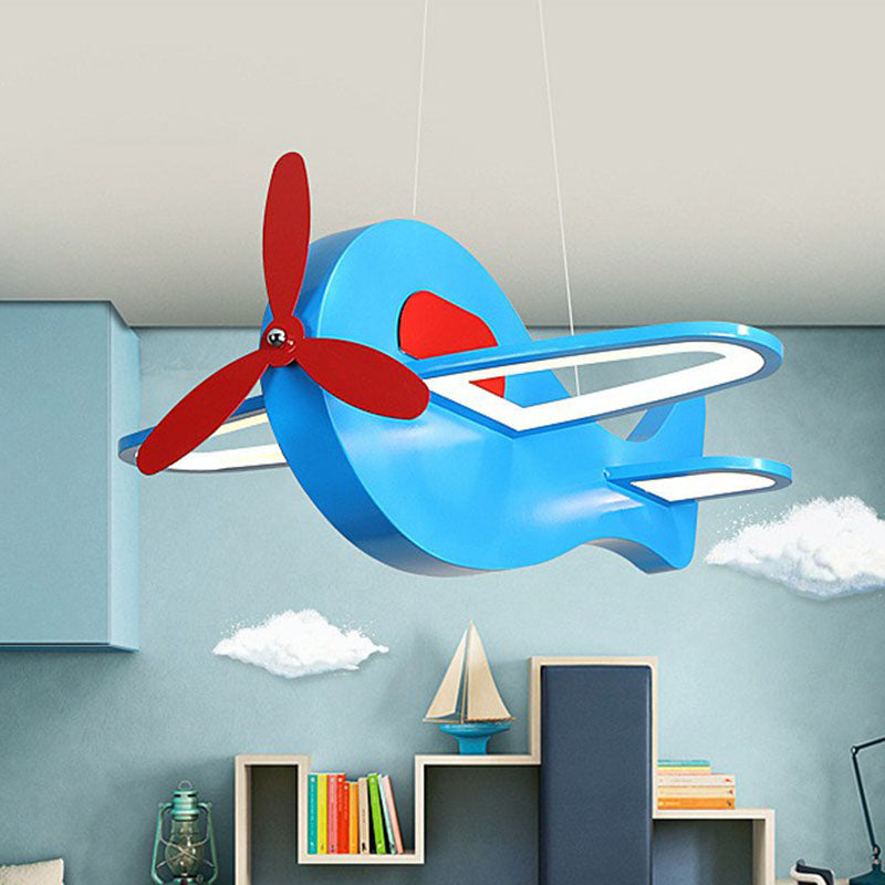 Aircraft Shaped Chandelier Pendant Light Kids Style Acrylic Bedroom LED Ceiling Light