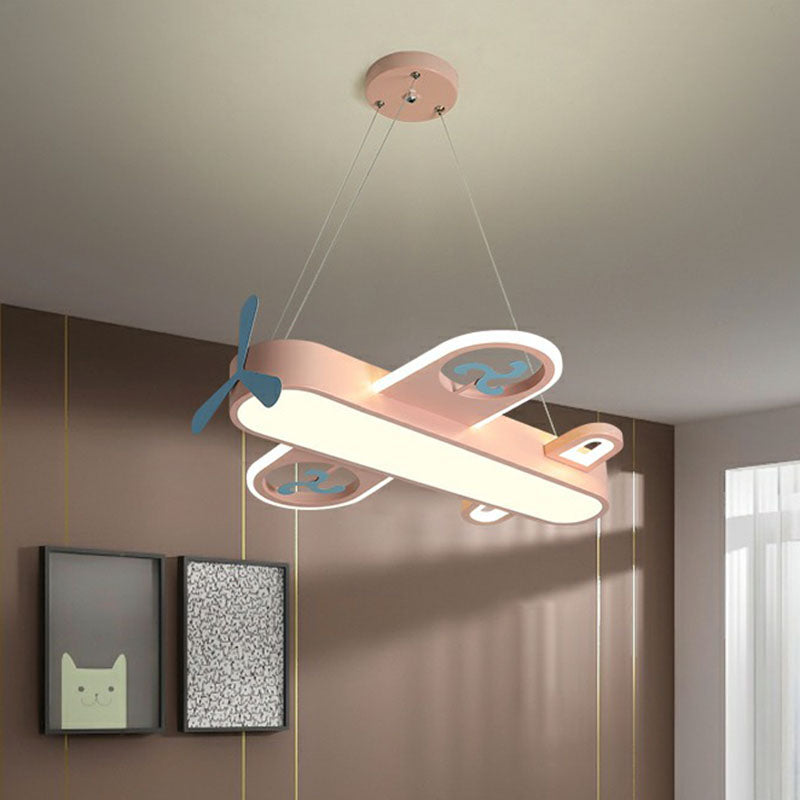 Forme d'avion Room de chambre enfant lampe à lustre acrylique
