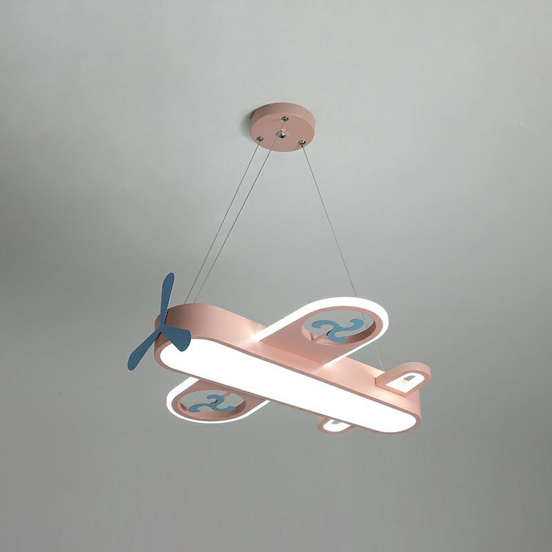 Airplane Shape Child Room Chandelier Lamp Acrylic Contemporary LED Hanging Lighting