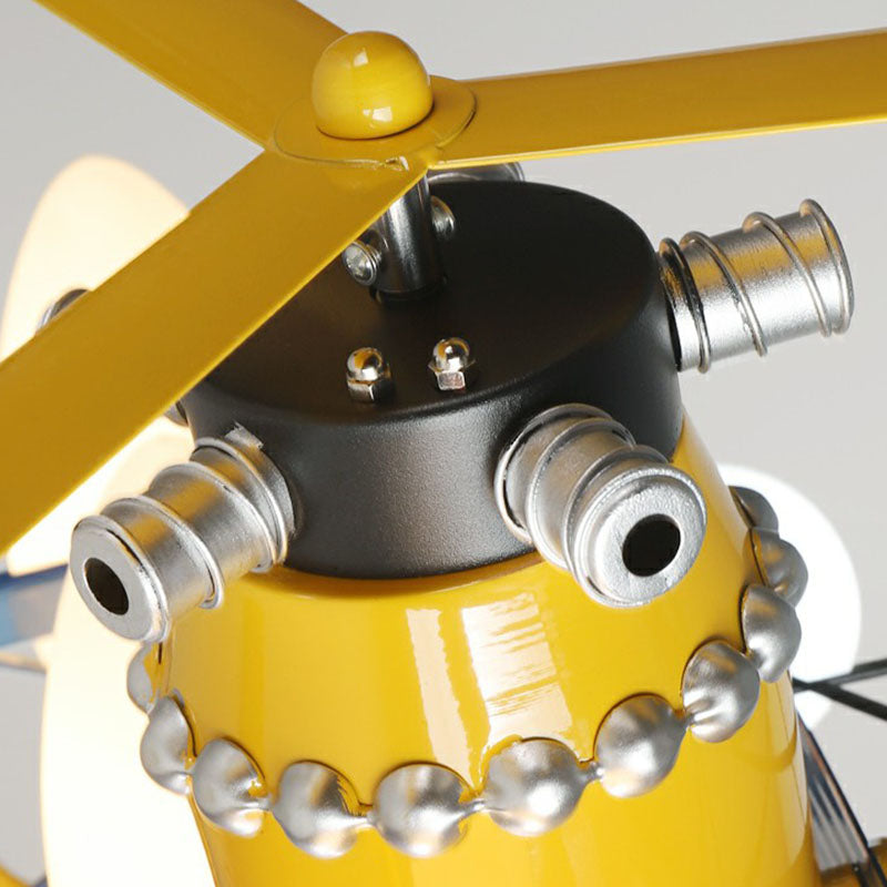 Forme de jet Child Room Chandelier Pendant Light Metallic Cartoon Cartoon LED Plafond Light en jaune