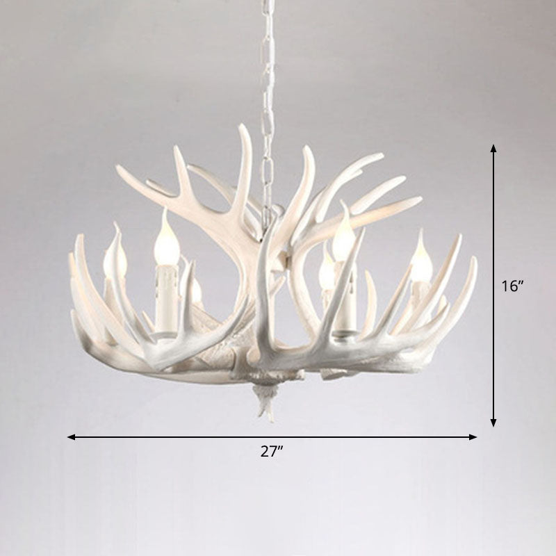 Lampada del lampadario in resina in resina di corno di cervo rustico per soggiorno per soggiorno