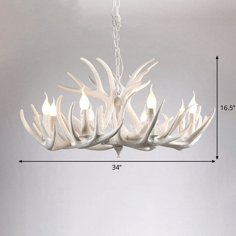Lampada del lampadario in resina in resina di corno di cervo rustico per soggiorno per soggiorno