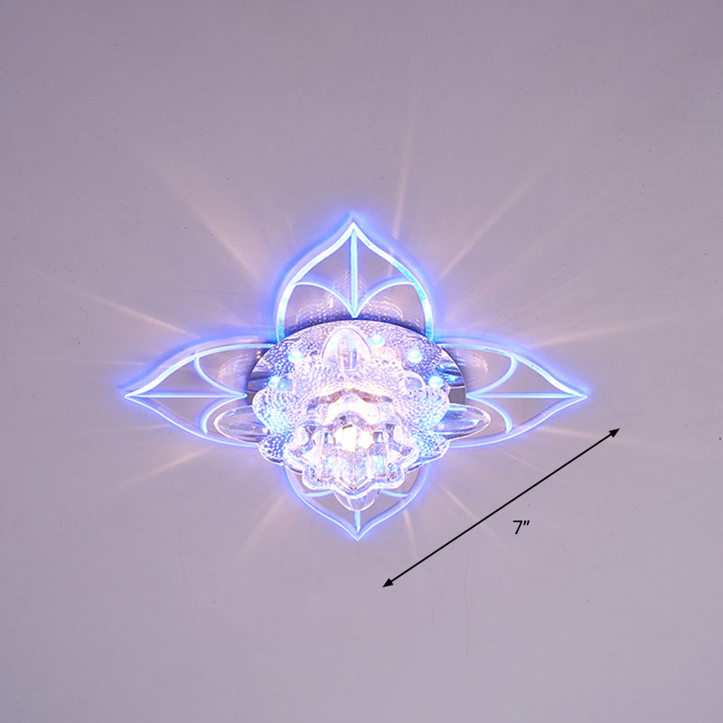 Plafonnier encastré en cristal Blossom, éclairage encastré contemporain à LED transparent pour couloir
