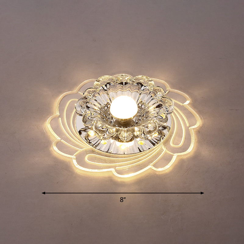 Luminaire encastré à LED en cristal pour abat-jour floral minimaliste