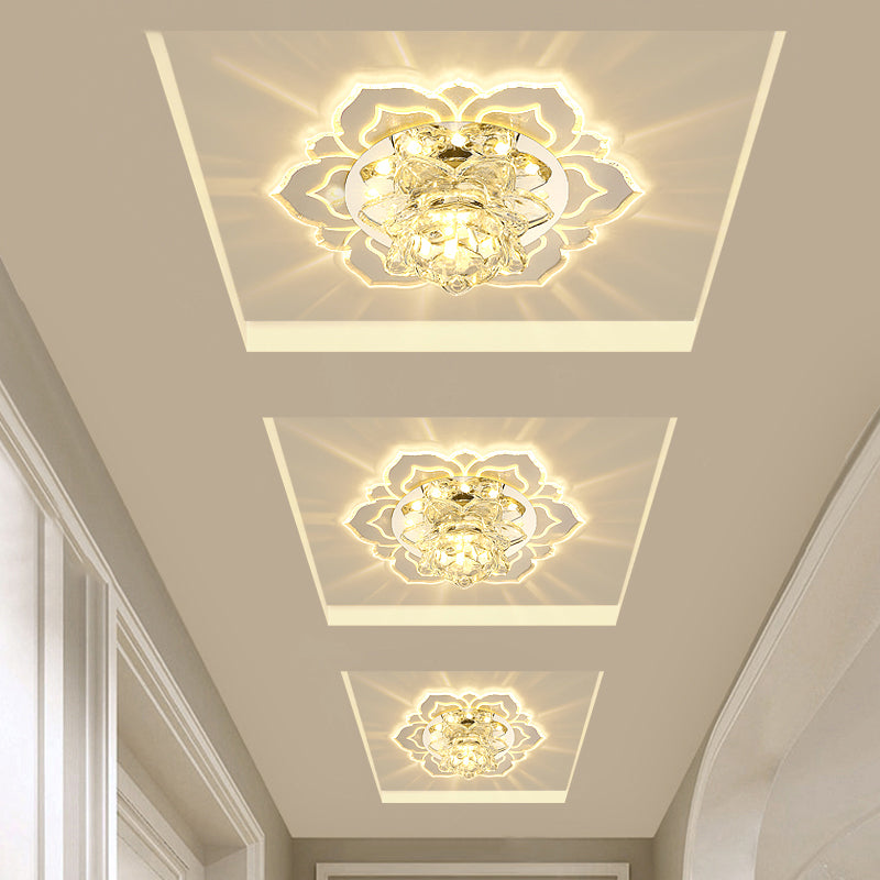 Clear Blossom LED Flush Mount Moderne Crystal Flushmount Plafond Licht voor Hal