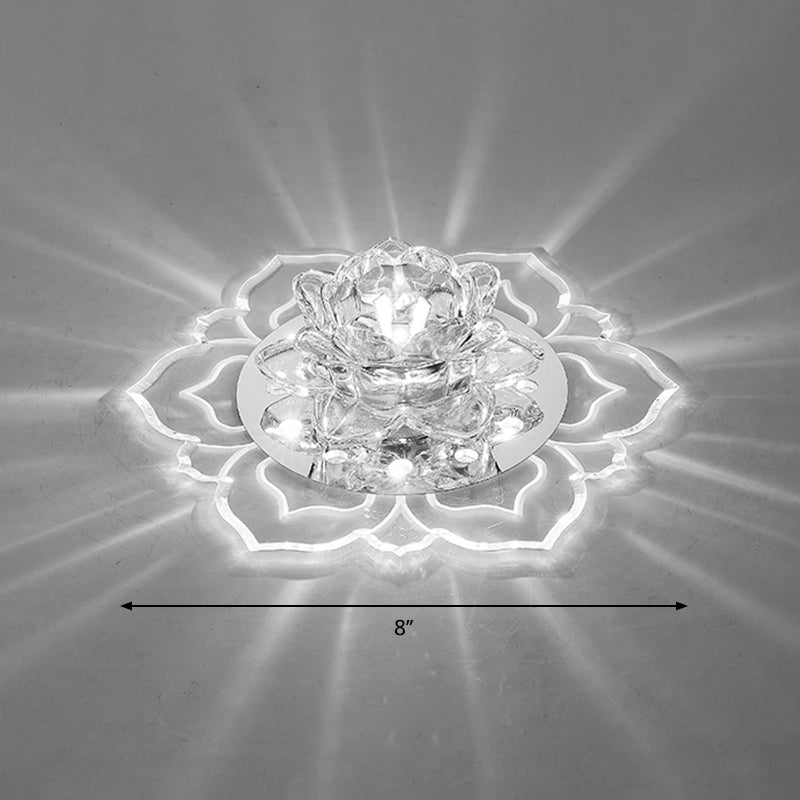 Clear Blossom LED Flush Mount Moderne Crystal Flushmount Plafond Licht voor Hal