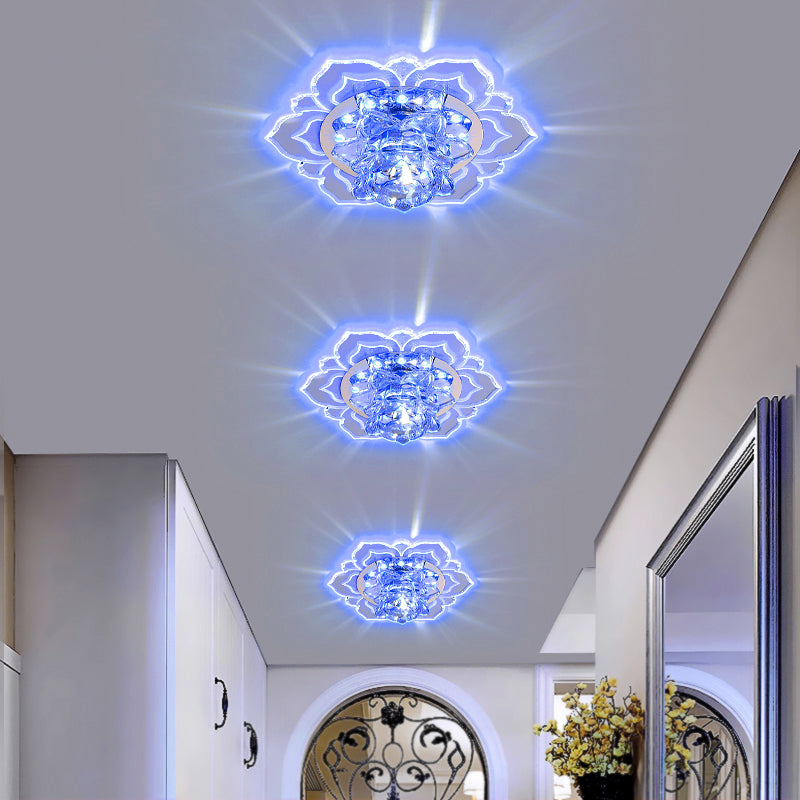 Clear Blossom LED Flush Mount Moderne Crystal Flushmount Plafond Licht voor Hal