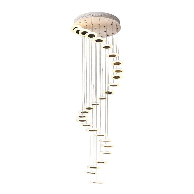 Disque en spirale Multi-plafond lampe à lampe contemporain Suspension Lumière en blanc