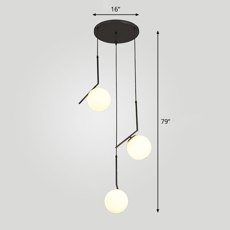 Spiraalvormige bol trappenhuis hangende verlichting opaalglas eenvoud multi -light hanger