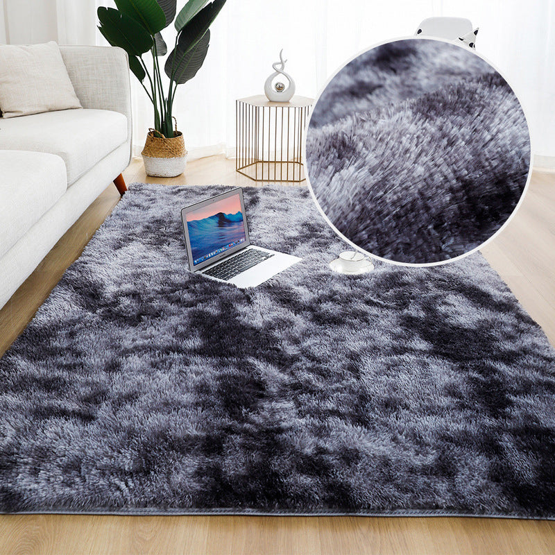 Simple Tie Dye Rug Multi Colored Plush Carpet Non-Slip Backing Pet-Friendly Washable Rug for Home