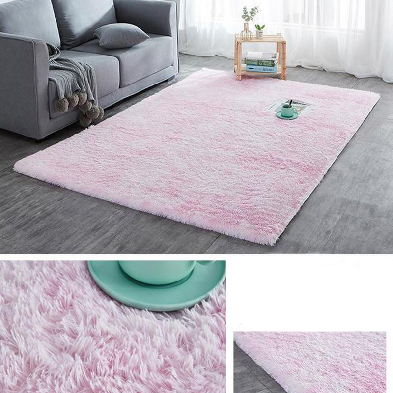 Simple Tie Dye Rug Multi Colored Plush Carpet Non-Slip Backing Pet-Friendly Washable Rug for Home