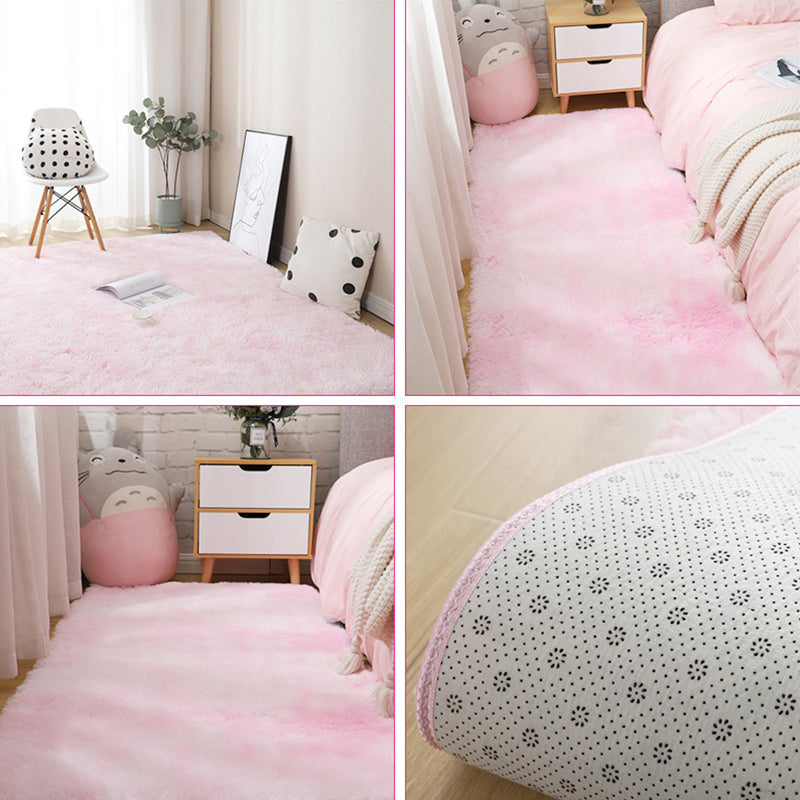 Scandinavian Home Rug Multicolor Plain Rug Synthetic Wool Stain Resistant Anti-Slip Washable Rug