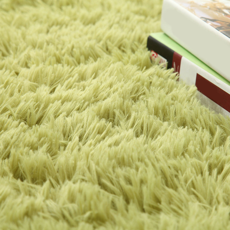 Multi Color Plain Rug Artificial Wool Nordic Area Rug Easy Care Machine Washable Rug for Girls Room