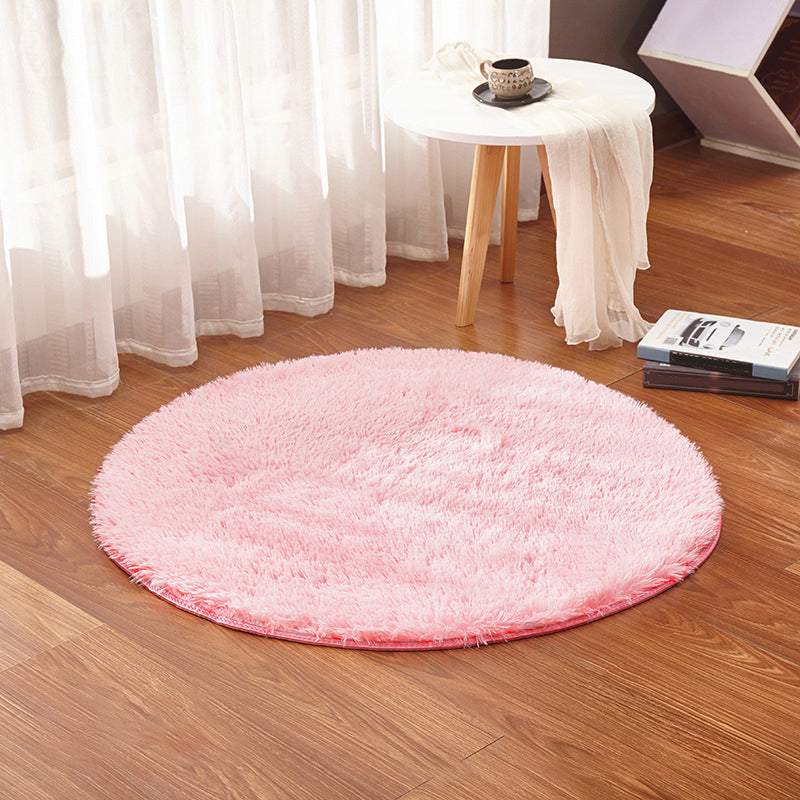 Multi Color Plain Rug Artificial Wool Nordic Area Rug Easy Care Machine Washable Rug for Girls Room