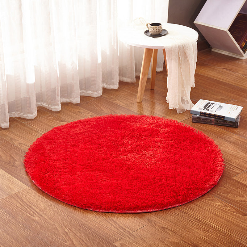 Multi Color Plain Rug Artificial Wool Nordic Area Rug Easy Care Machine Washable Rug for Girls Room