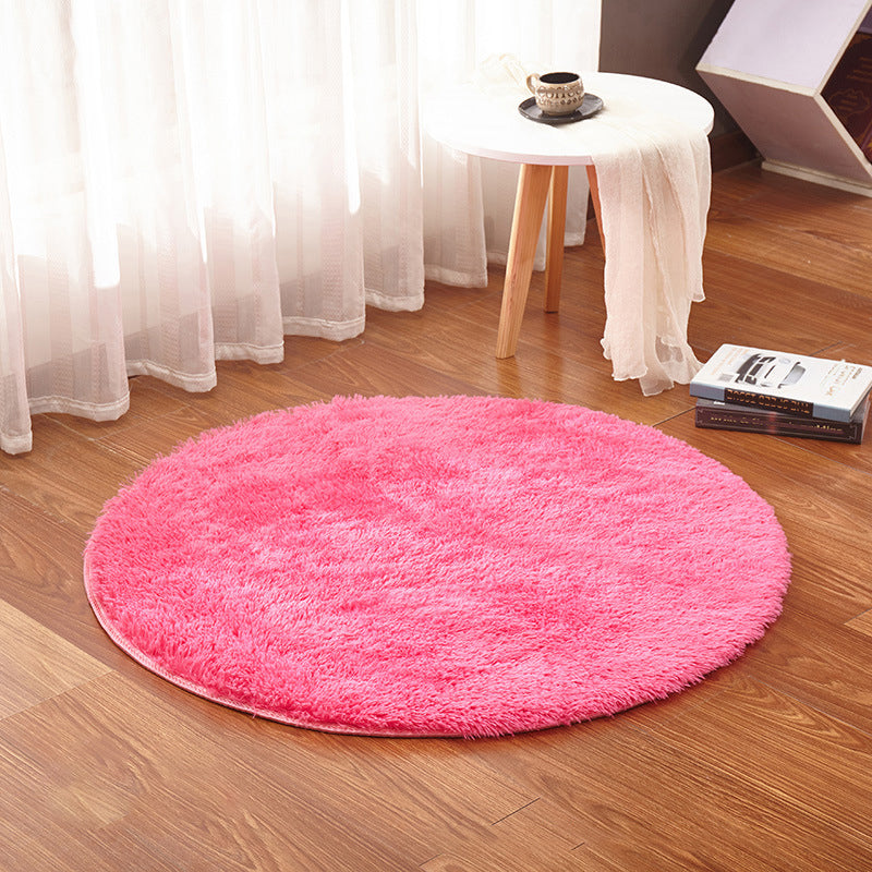 Multi Color Plain Rug Artificial Wool Nordic Area Rug Easy Care Machine Washable Rug for Girls Room