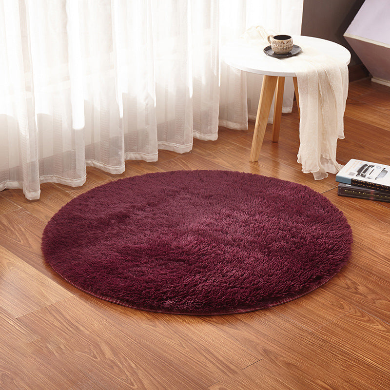 Multi Color Plain Rug Artificial Wool Nordic Area Rug Easy Care Machine Washable Rug for Girls Room