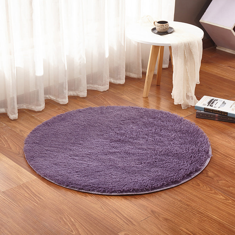 Multi Color Plain Rug Artificial Wool Nordic Area Rug Easy Care Machine Washable Rug for Girls Room