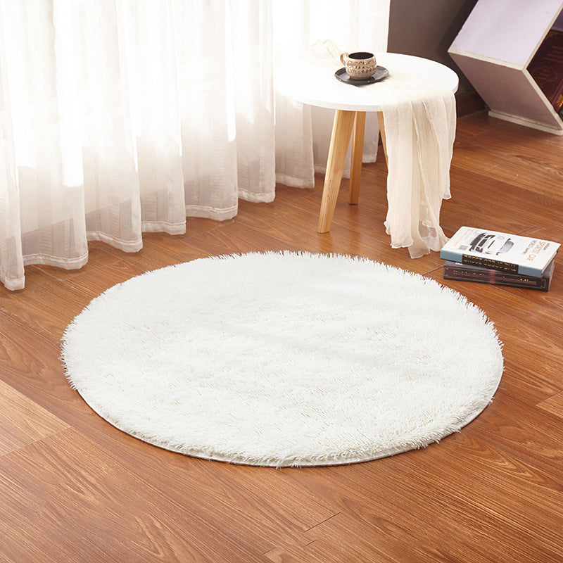 Multi Color Plain Rug Artificial Wool Nordic Area Rug Easy Care Machine Washable Rug for Girls Room