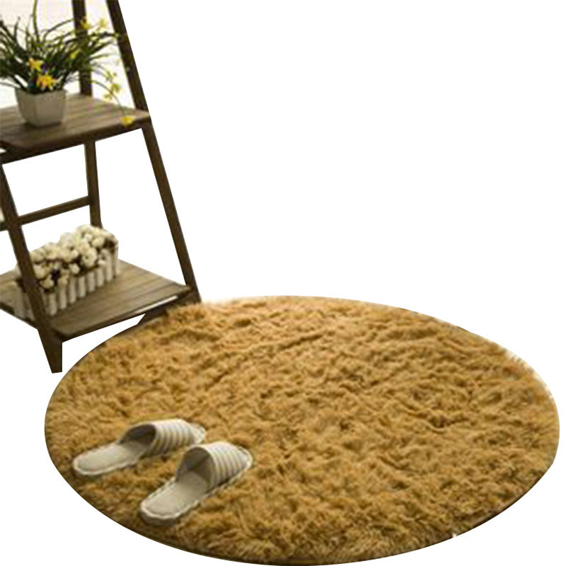 Modern Living Room Rug Multi Color Plain Carpet Faux Wool Machine Washable Indoor Rug