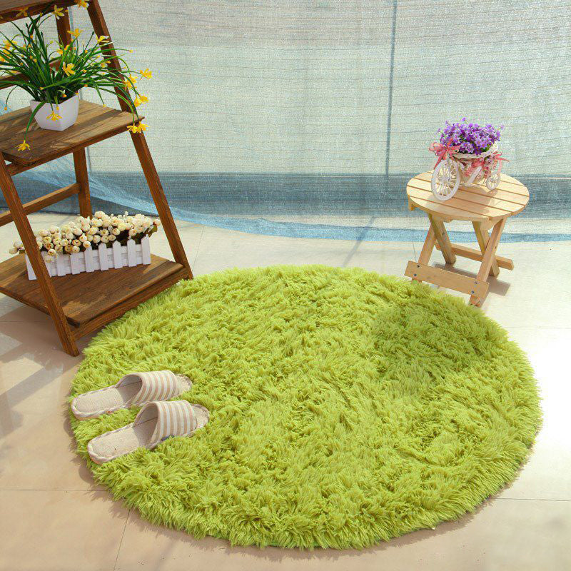 Modern Living Room Rug Multi Color Plain Carpet Faux Wool Machine Washable Indoor Rug