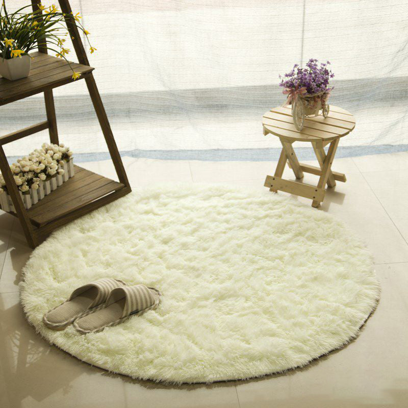 Modern Living Room Rug Multi Color Plain Carpet Faux Wool Machine Washable Indoor Rug