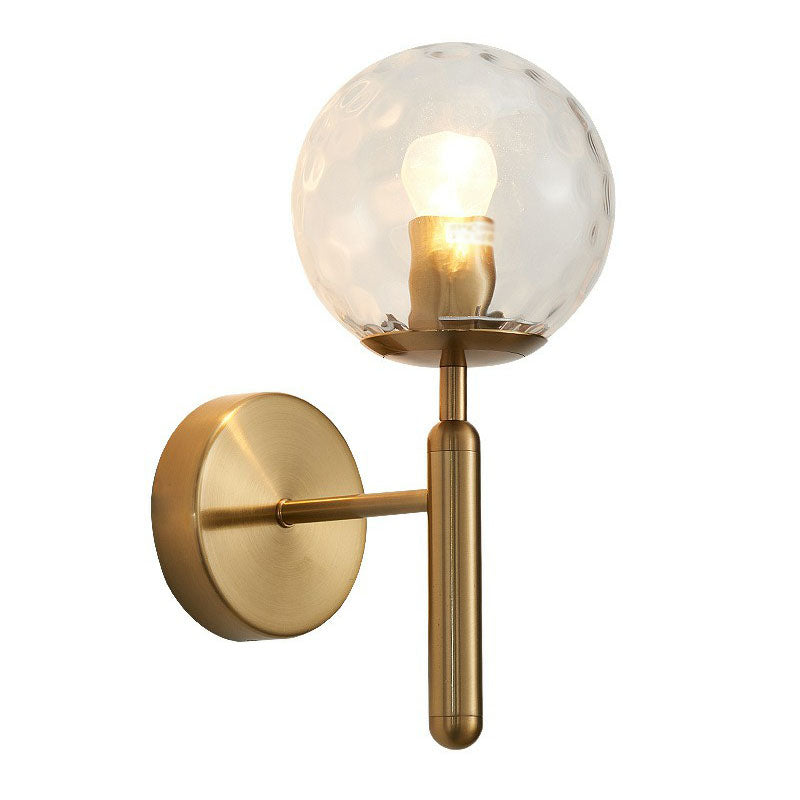 Glass Ball Mini Wall Light Kit Postmodern Single-Bulb Sconce Lighting Fixture for Bedroom