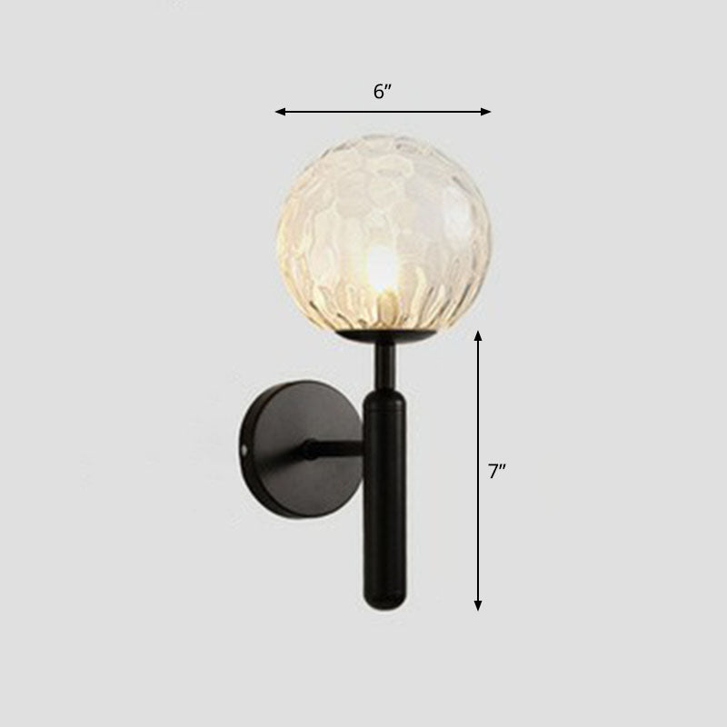 Glass Ball Mini Wall Light Kit Postmodern Single-Bulb Sconce Lighting Fixture for Bedroom