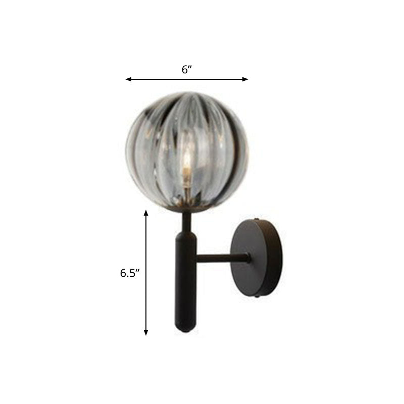Glass Ball Mini Wall Light Kit Postmodern Single-Bulb Sconce Lighting Fixture for Bedroom