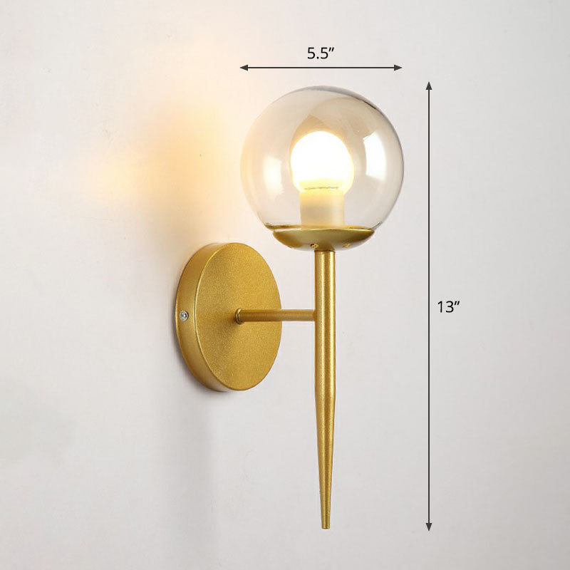 Torch Design Wand SCONCE Minimalistisch helder kogelglas enkele gang muurlamp