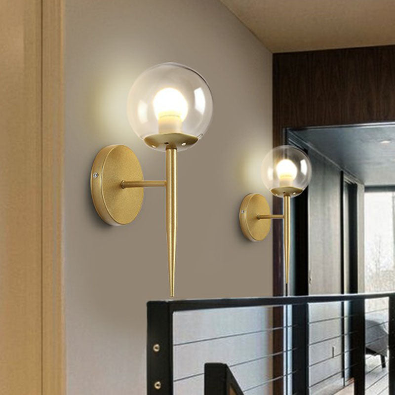 Torch Design Wand SCONCE Minimalistisch helder kogelglas enkele gang muurlamp