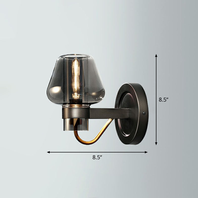 Conical Porch Wall Mount Lighting Glass 1-Light Post-Modern Wall Mount Light Fixture