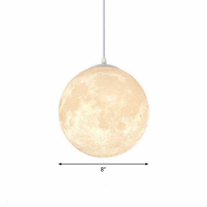 Moon Restaurant Suspension Lampe Metall künstlerische LED Hängende Decke Licht in Weiß