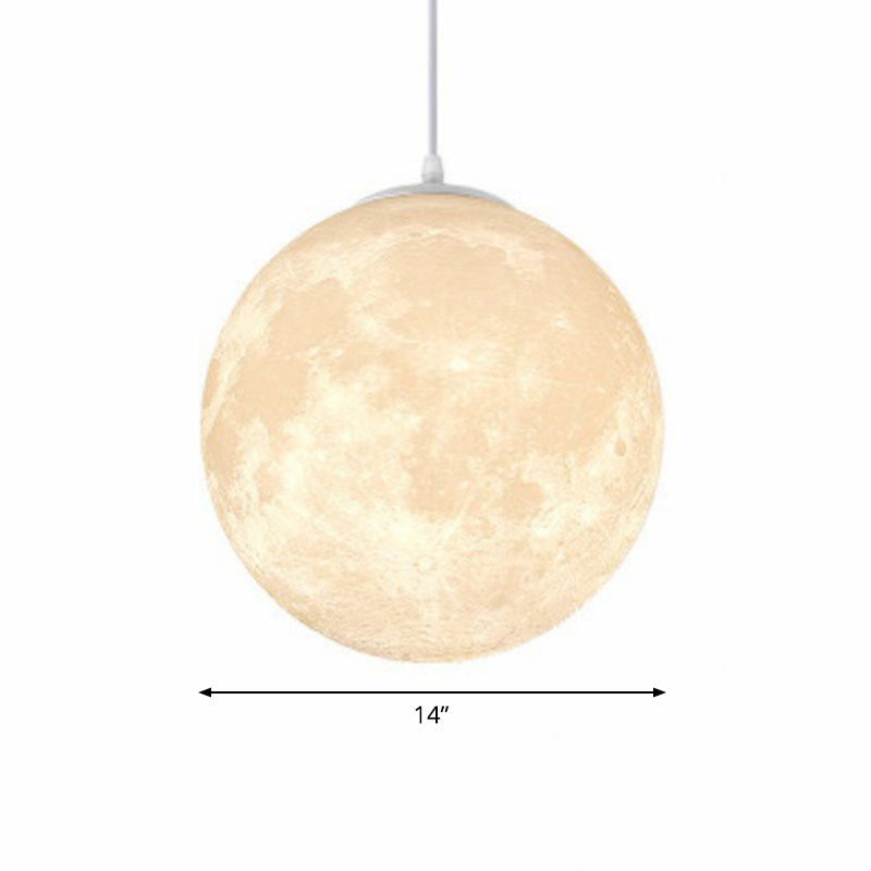 Moon Restaurant Suspension Lampe Metall künstlerische LED Hängende Decke Licht in Weiß