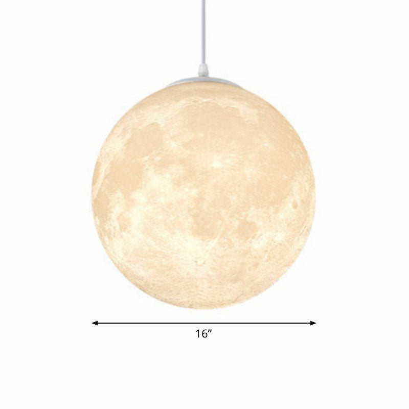 Moon Restaurant Suspension Lampe Metall künstlerische LED Hängende Decke Licht in Weiß